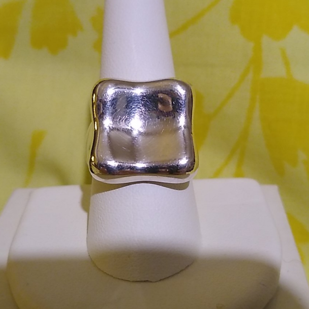 Sterling Silver Bold Square Ring - image 1